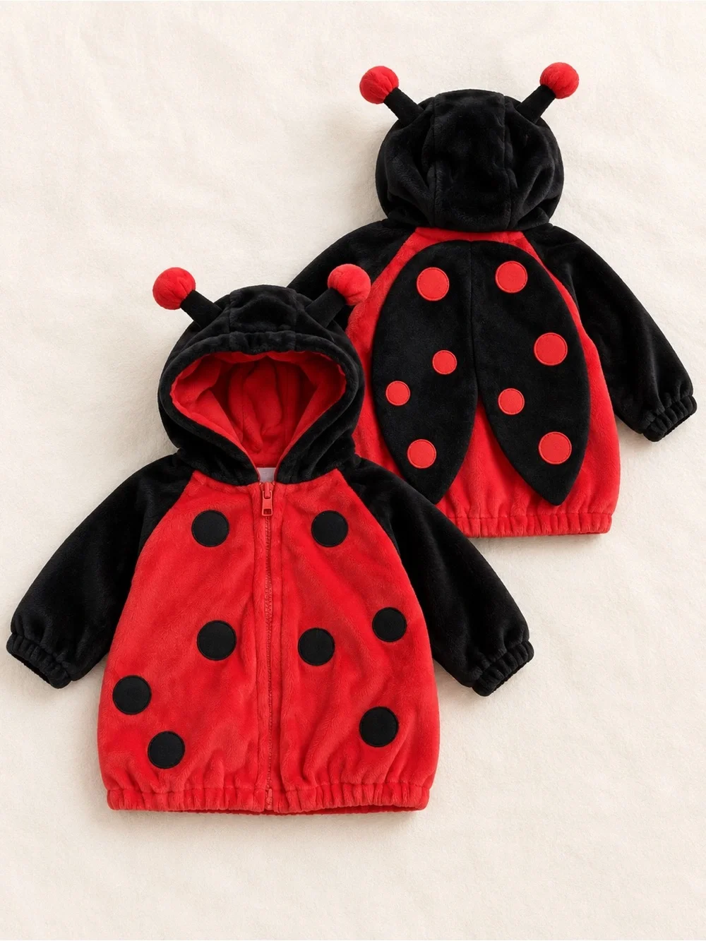 Baby Ladybug Hooded Costume Jacket - Red & Black